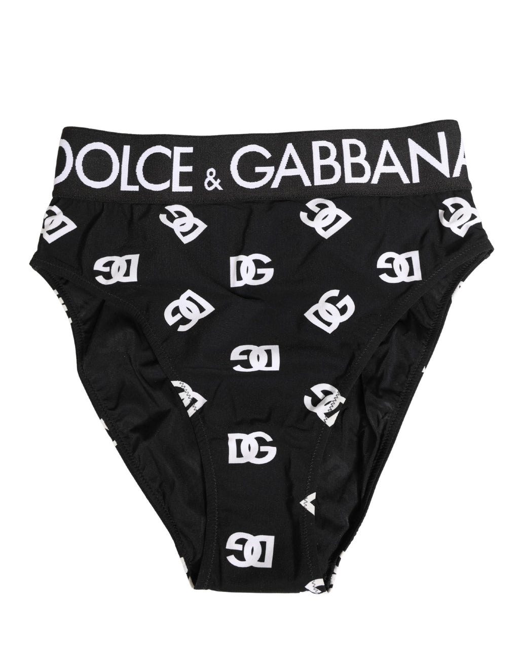 Culotte midi Dolce & Gabbana avec logo noir et blanc sur la ceinture, sous-vêtements élégants et confortables.