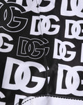 Culotte gainante Dolce & Gabbana noire et blanche avec logo DG sur la taille, sous-vêtements élégants et confortables.