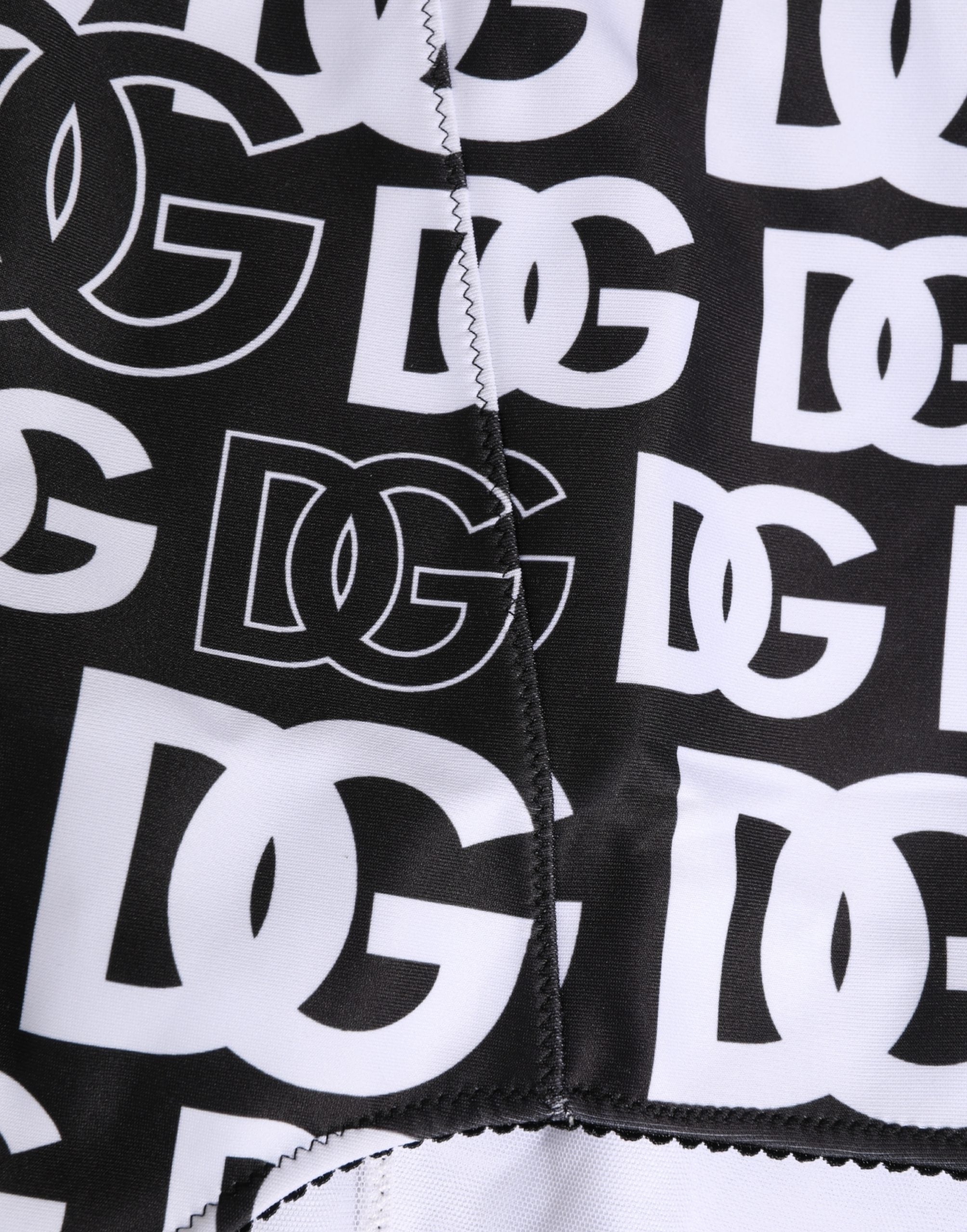 Culotte gainante Dolce & Gabbana noire et blanche avec logo DG sur la taille, sous-vêtements élégants et confortables.