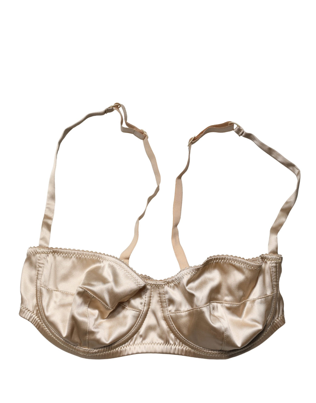 Soutien-gorge balconnet beige avec armatures Dolce & Gabbana, sous-vêtements semi-rembourrés, vue détaillée du produit.