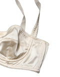 Soutien-gorge balconnet Dolce & Gabbana blanc cassé avec armatures semi-rembourrées et design élégant.