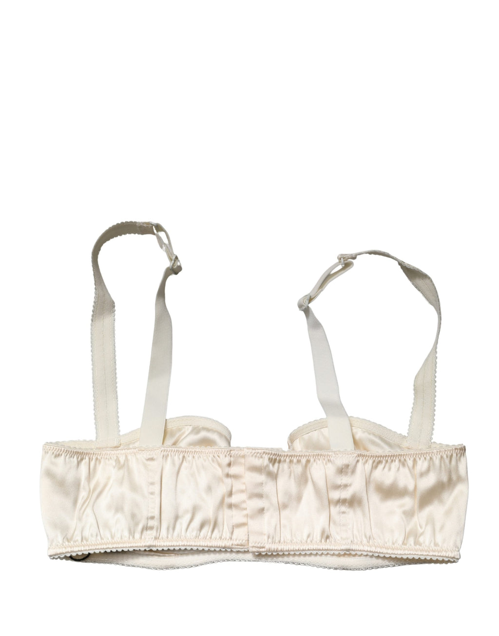 Soutien-gorge balconnet Dolce & Gabbana blanc cassé à demi-mousse avec armatures, lingerie élégante et raffinée.