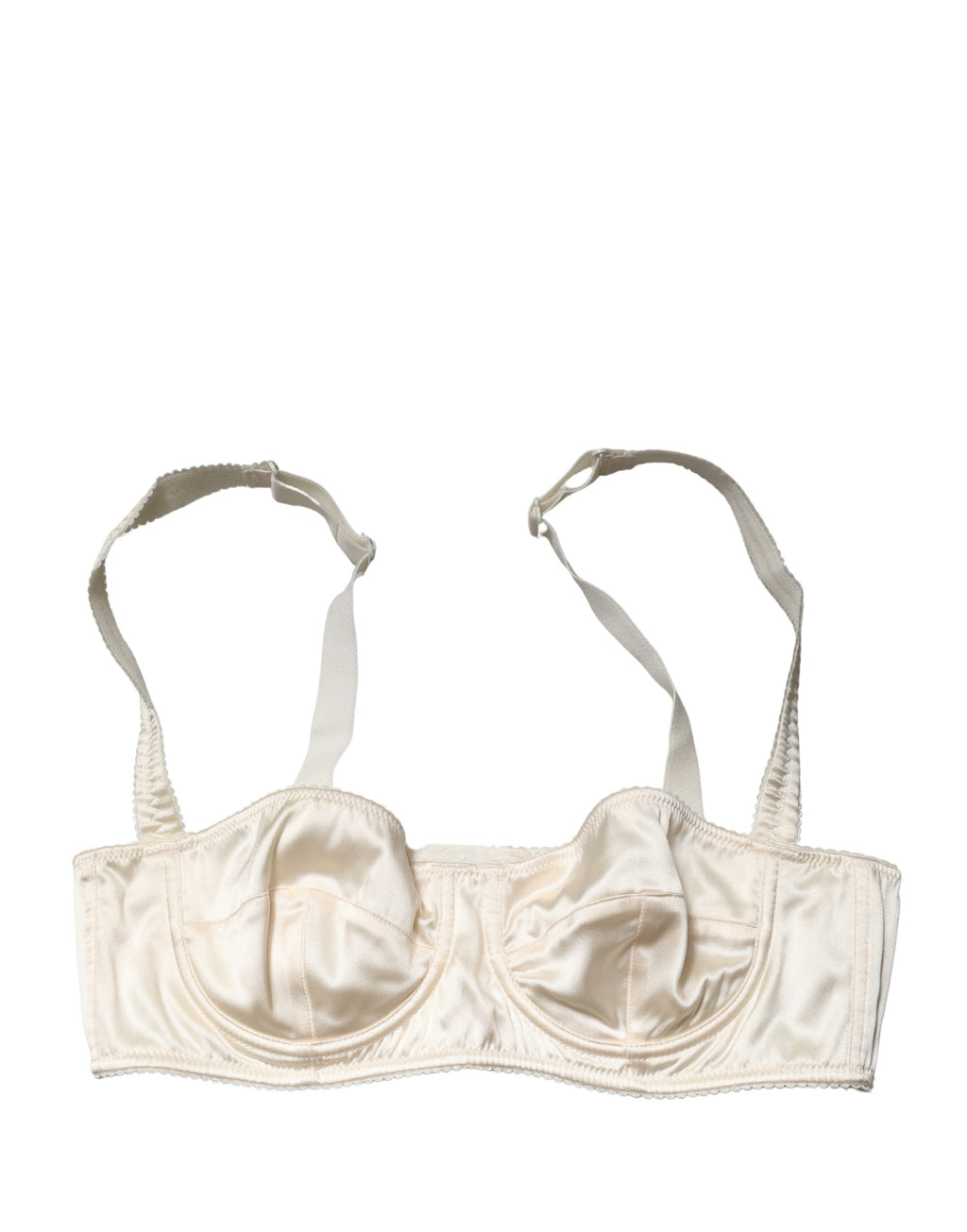 Soutien-gorge balconnet Dolce & Gabbana blanc semi-rembourré avec armatures, design élégant et détails délicats.