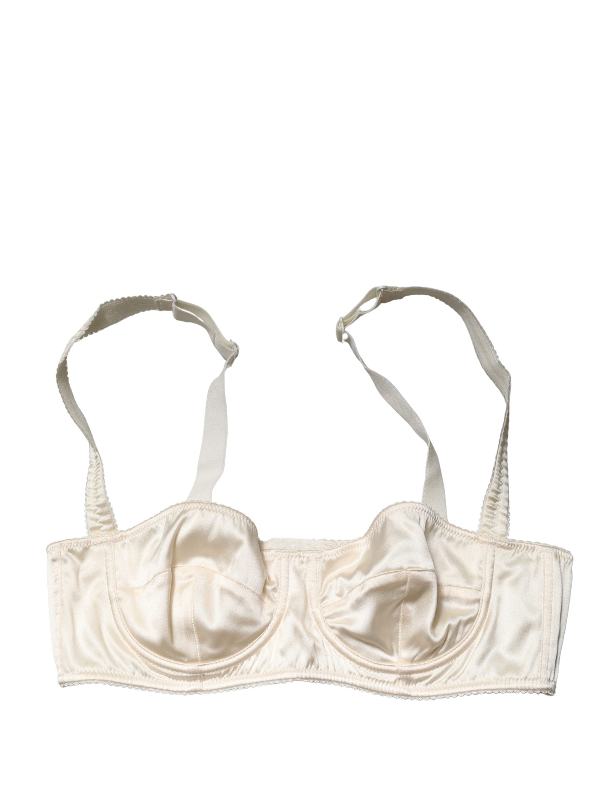 Soutien-gorge balconnet Dolce & Gabbana blanc semi-rembourré avec armatures, design élégant et détails délicats.