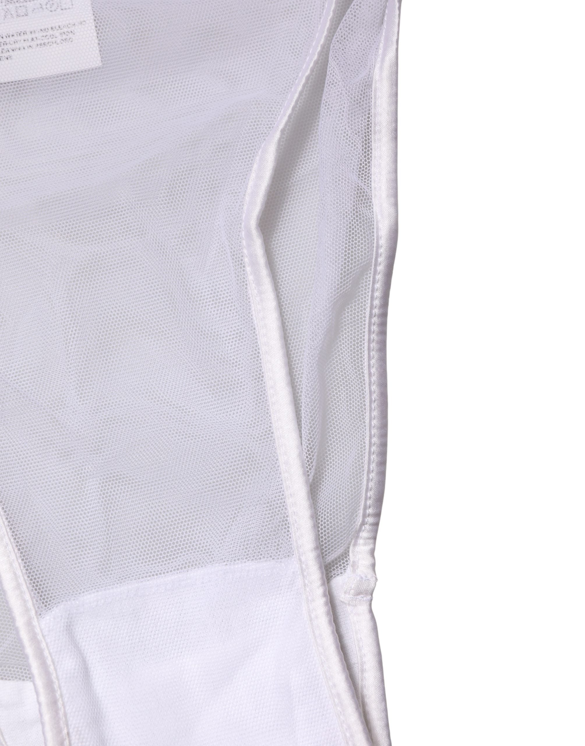Sous-vêtements Dolce & Gabbana, culotte haute en soie translucide blanche, stretch et élégante, pour un style sophistiqué.