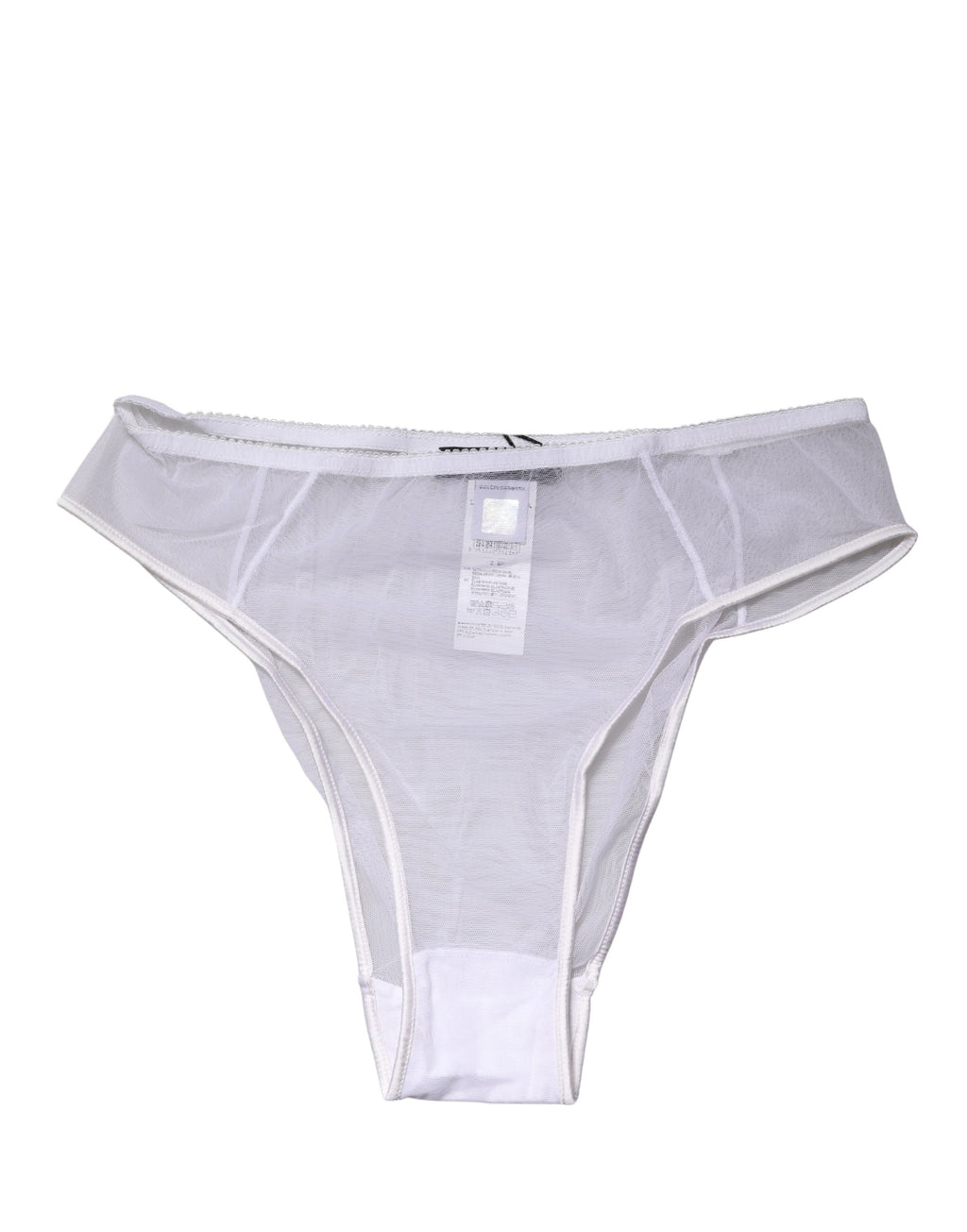 Sous-vêtements Dolce & Gabbana, culotte haute en soie blanche transparente et extensible, élégante et confortable.