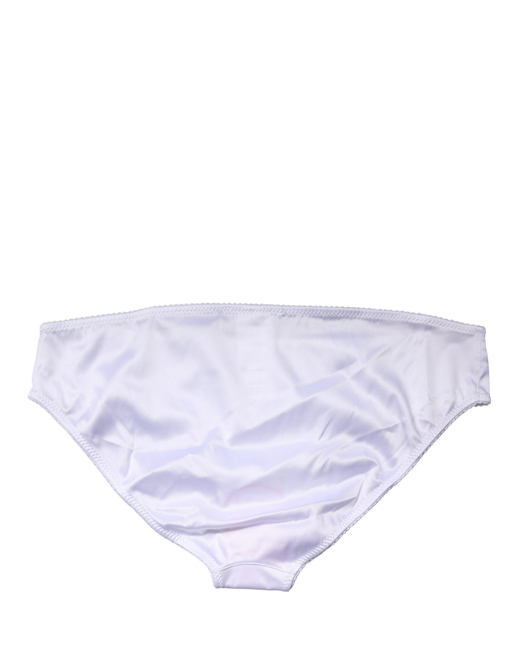Culotte blanche en soie extensible Dolce & Gabbana, taille mi-hauteur et coupe ajustée, vue de l'avant.