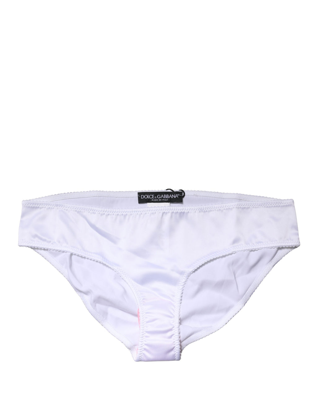 Culotte blanche en soie extensible Dolce & Gabbana, taille mi-haute, sous-vêtements élégants et confortables pour femmes