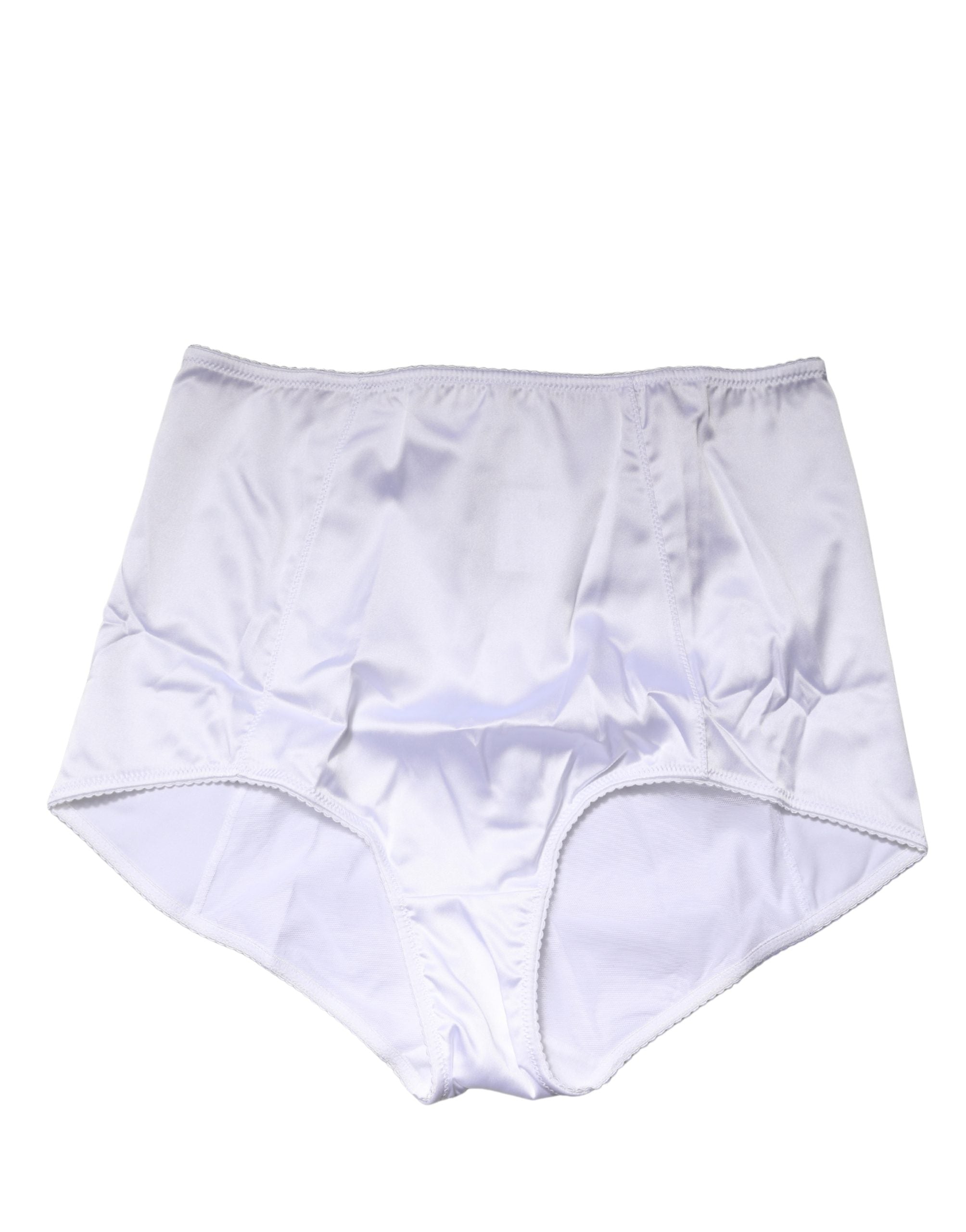 Culotte haute en soie mélangée blanche de Dolce & Gabbana, sous-vêtements élégants avec taille haute et finition soignée