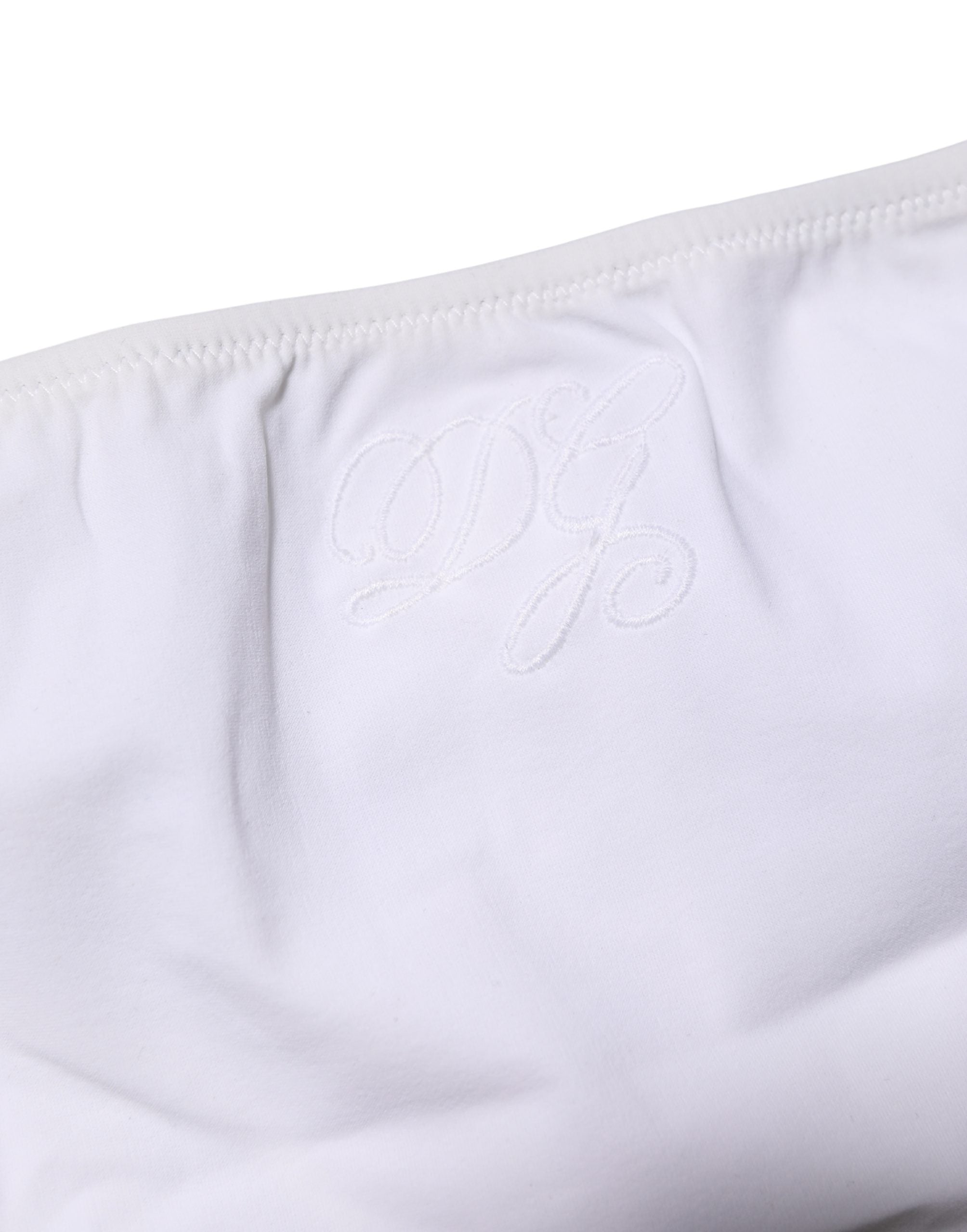 Culotte blanche en nylon extensible à taille moyenne de Dolce & Gabbana, sous-vêtements confortables et élégants.
