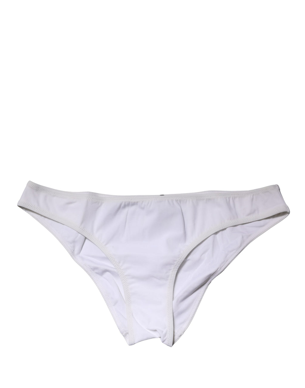 Culotte blanche en nylon stretch Dolce & Gabbana pour femme, taille mi-haute, vue de face.