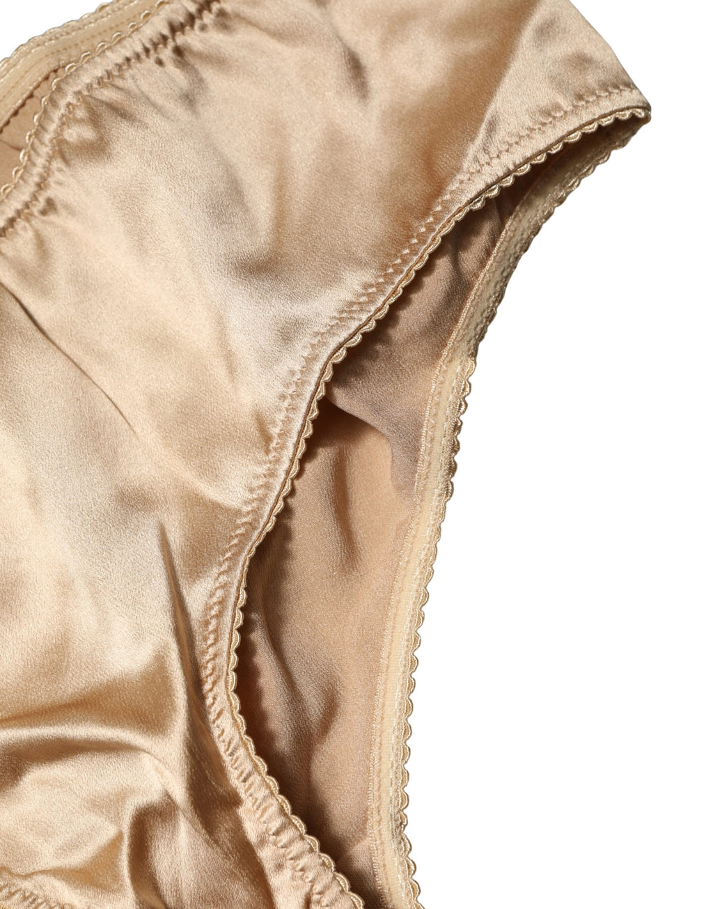 Culotte beige en soie extensible Dolce & Gabbana, taille mi-hauteur, sous-vêtements élégants pour femmes.