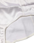 Slip en satin blanc Dolce & Gabbana, culotte haute taille en mélange de soie, sous-vêtement élégant et confortable.