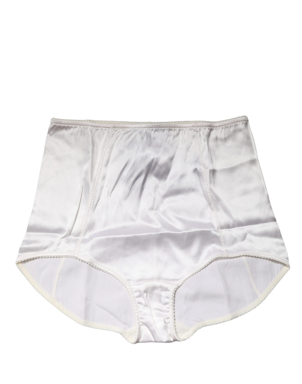 Culotte haute en mélange de soie blanche Dolce & Gabbana, sous-vêtements féminins élégants et confortables.