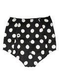 Culotte haute Dolce & Gabbana à pois noirs, taille haute, sous-vêtement féminin élégant et confortable.