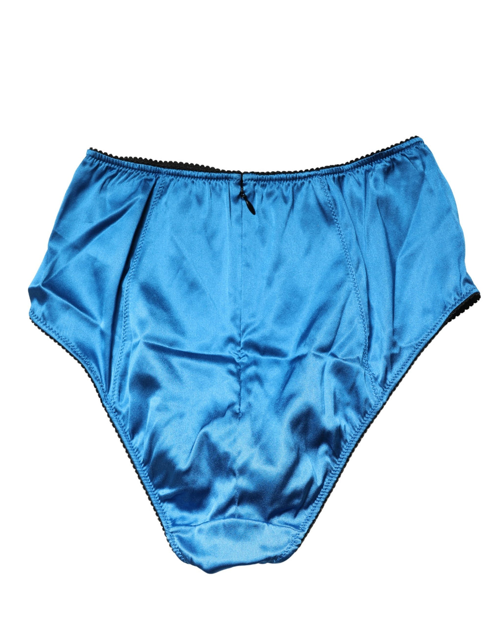 Culotte haute en soie et mélange de tissus Dolce & Gabbana, sous-vêtements bleus élégants et taille haute pour femmes.