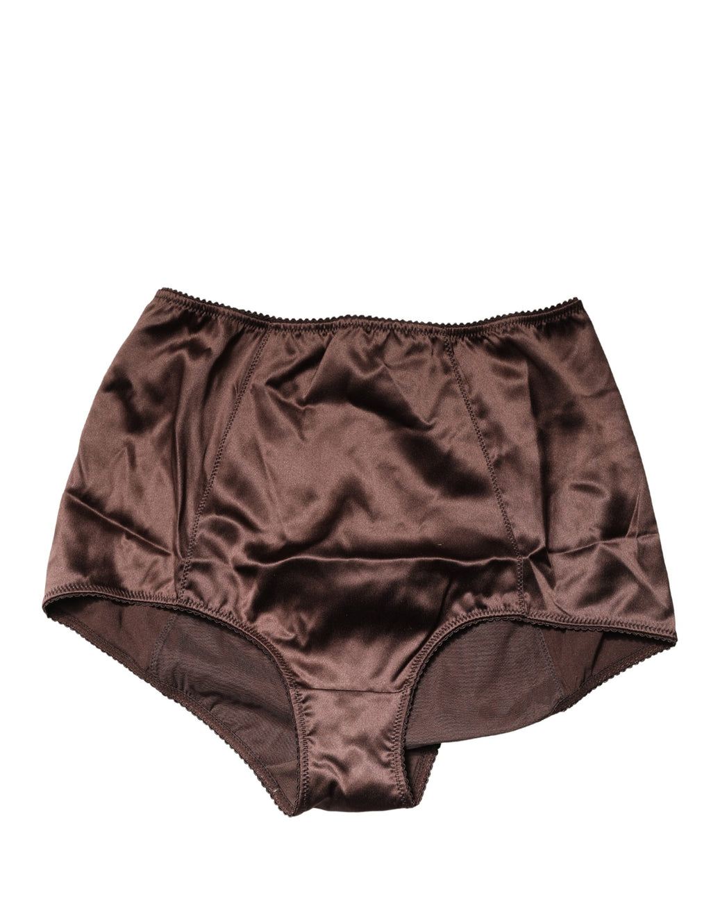 Culotte haute en soie mélangée couleur marron de Dolce & Gabbana, sous-vêtements féminins élégants et confortables