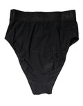 Sous-vêtements Dolce & Gabbana, culotte haute à taille avec logo noir sur la ceinture.
