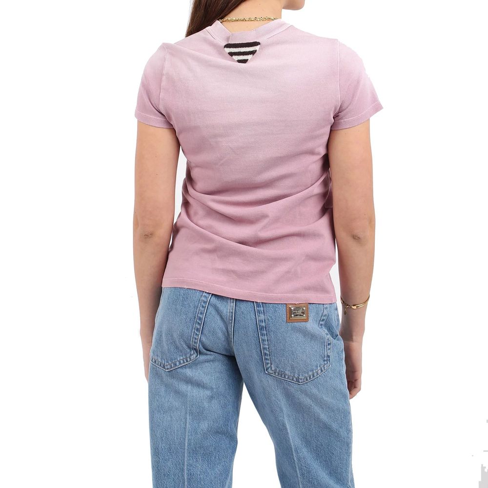 T-shirt en coton multicolore Prada, coupe classique, avec logo Prada visible sur le devant.