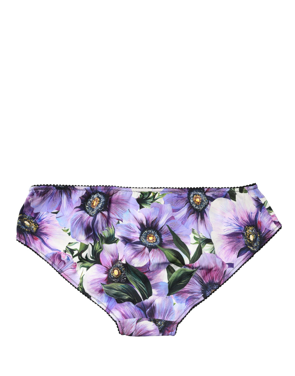 Culotte Dolce & Gabbana à fleurs multicolores, taille moyenne, sous-vêtements féminins élégants, tissu doux et confortable.