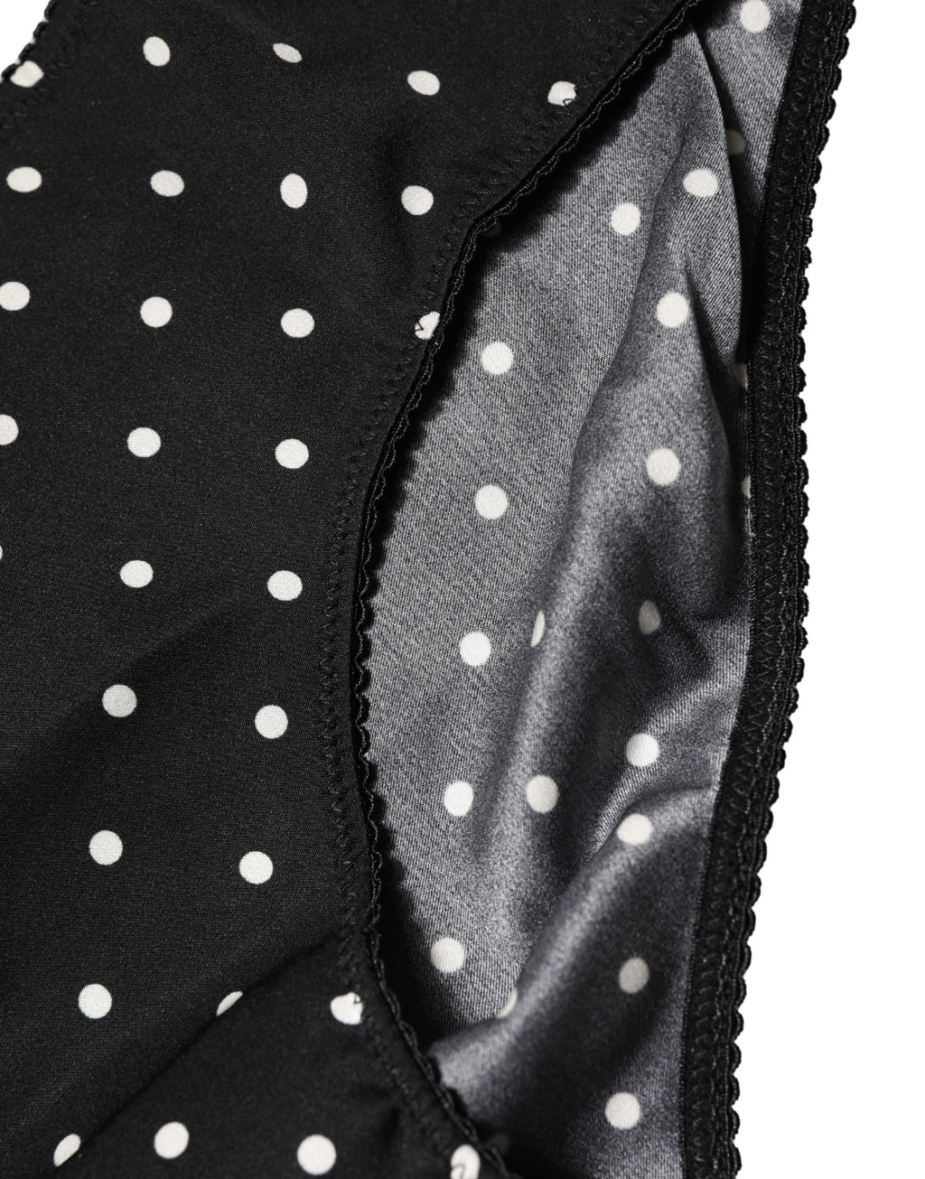 Culotte noire à pois Dolce & Gabbana, taille moyenne, sous-vêtements féminins en coton avec motif à pois.