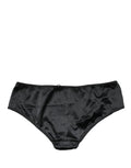 Culotte noire en soie stretch de taille moyenne de Dolce & Gabbana, sous-vêtements élégants et confortables.