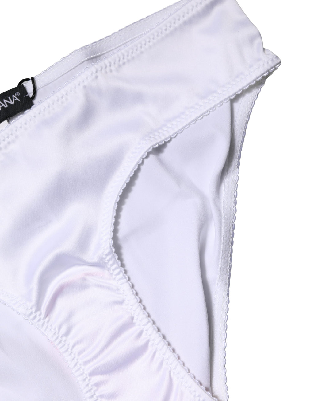 Culotte blanche en soie stretch à taille moyenne de Dolce & Gabbana, vêtement d'intérieur élégant et confortable.