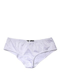 Culotte blanche en soie extensible Dolce & Gabbana, taille mi-haute, lingerie élégante et confortable visible en image.