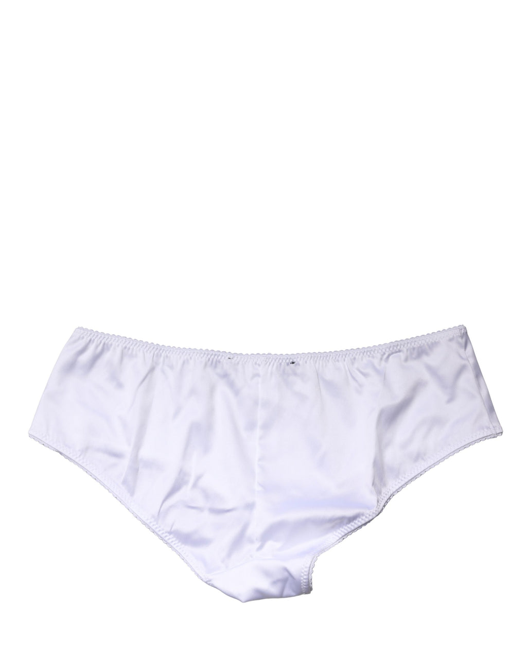 Culotte blanche en soie extensible Dolce & Gabbana, taille mi-haute, sous-vêtements élégants et confortables.