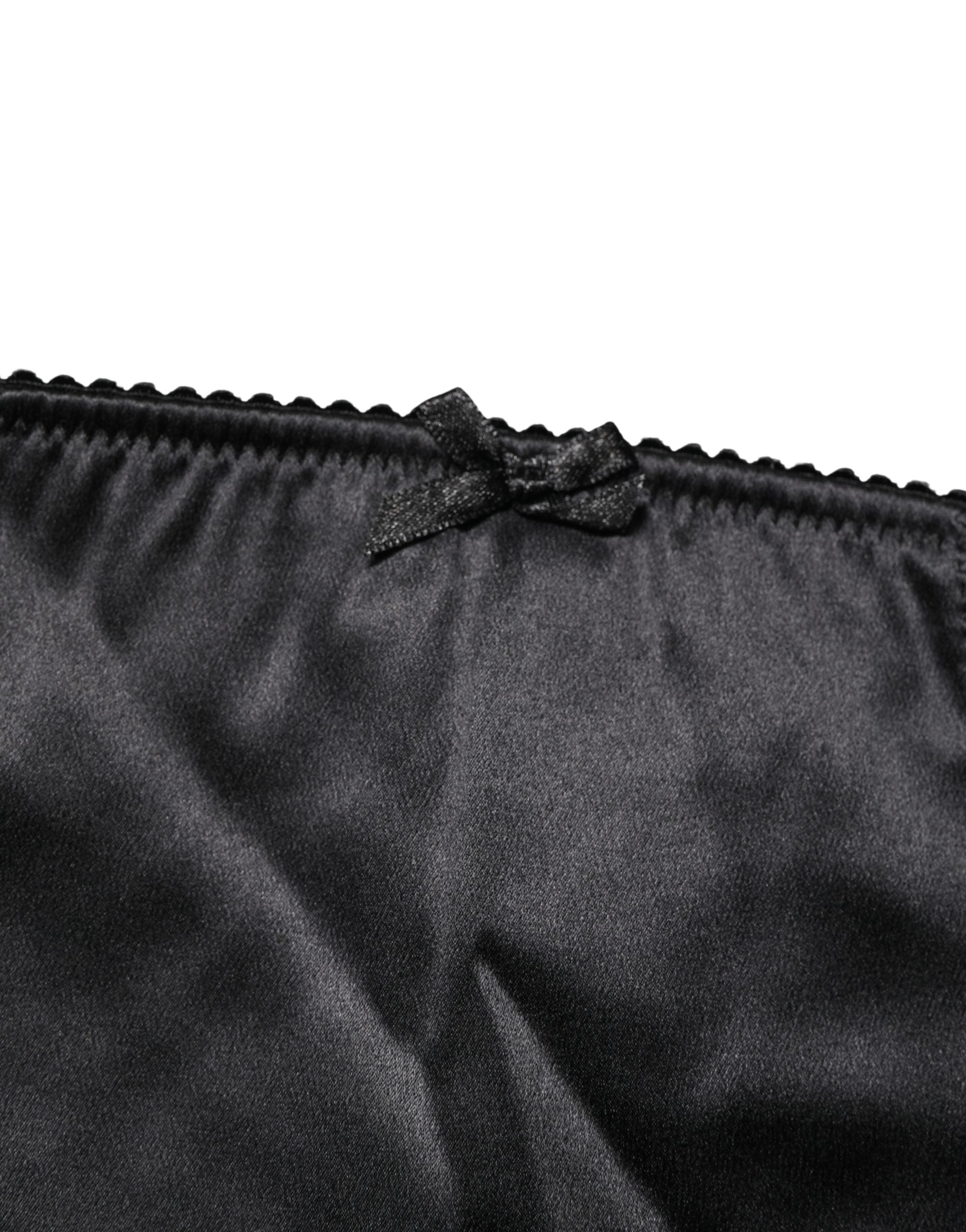 Culotte haute en soie mélangée noire de Dolce & Gabbana, sous-vêtements élégants et confortables.