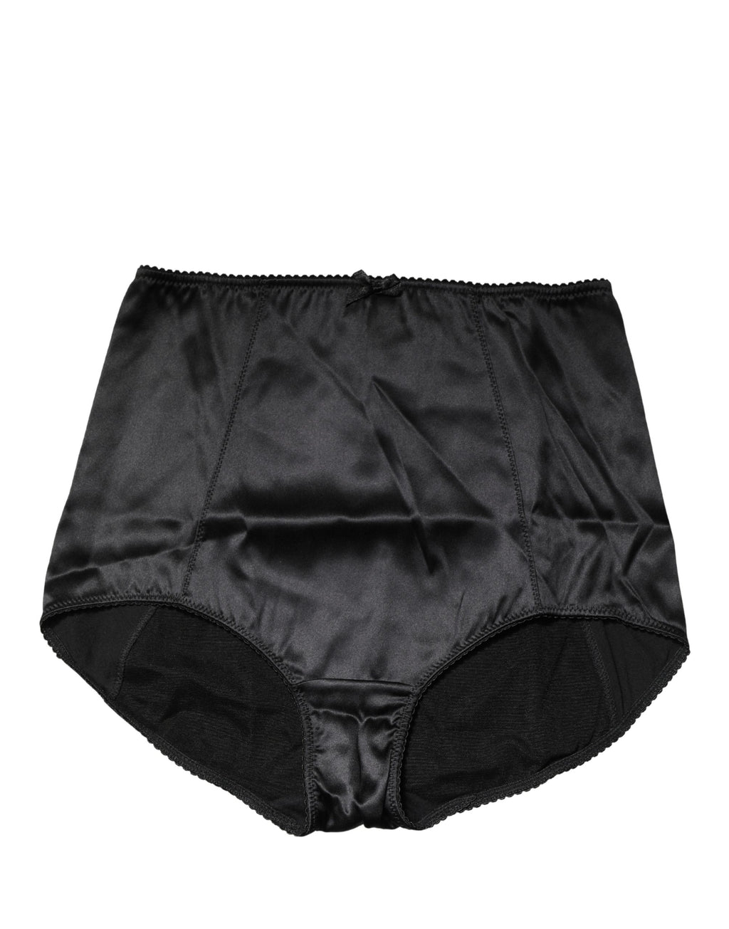 Culotte haute en soie mélangée noire de la marque Dolce & Gabbana, sous-vêtements féminins élégants et confortables.