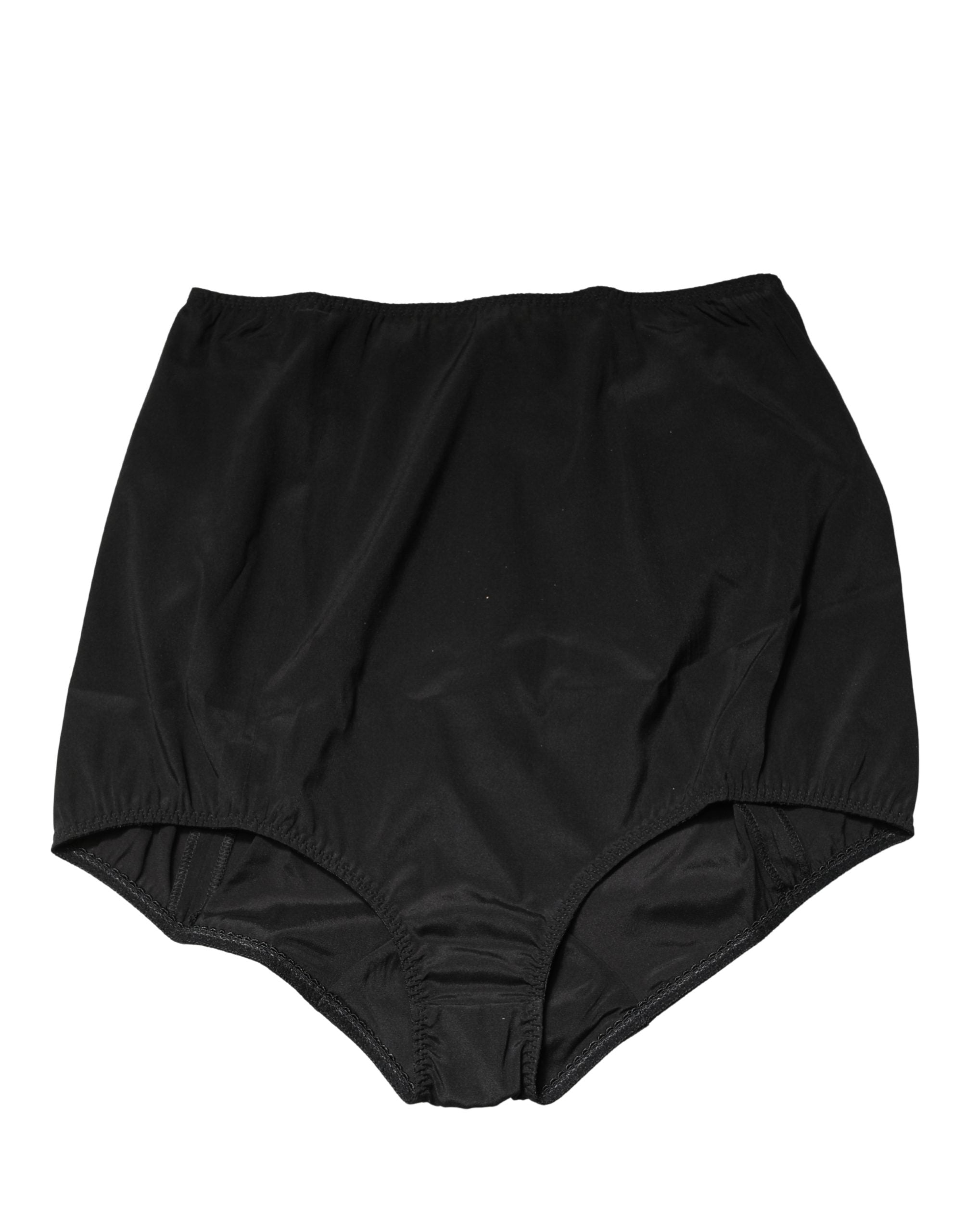 Culotte haute en soie mélangée noire de Dolce & Gabbana, sous-vêtements élégants et confortables pour femme