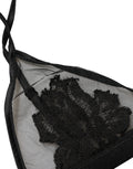 Soutien-gorge triangle Dolce & Gabbana noir à fleurs en coton doux, sans armatures, pour un confort élégant.