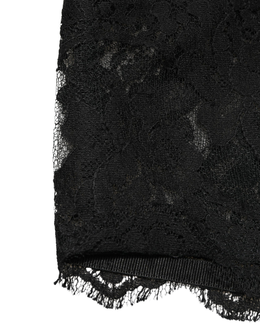 Soutien-gorge bandeau en dentelle noire de Dolce & Gabbana, sous-vêtements élégants et ajustés, vue de face.