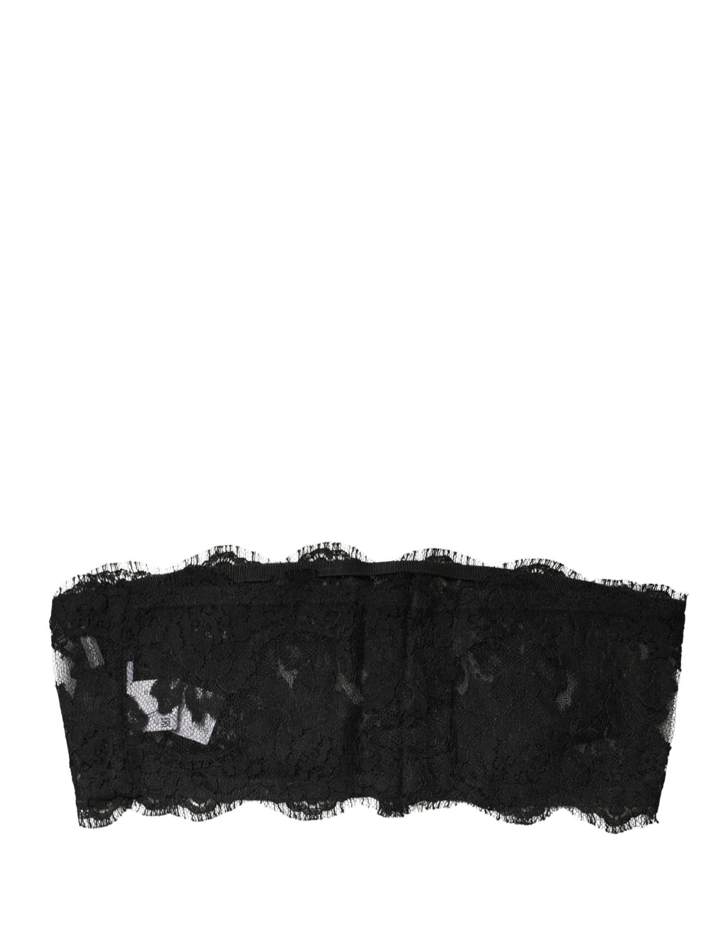 Ensemble de sous-vêtements noir de Dolce & Gabbana, soutien-gorge bandeau en dentelle pour femmes.