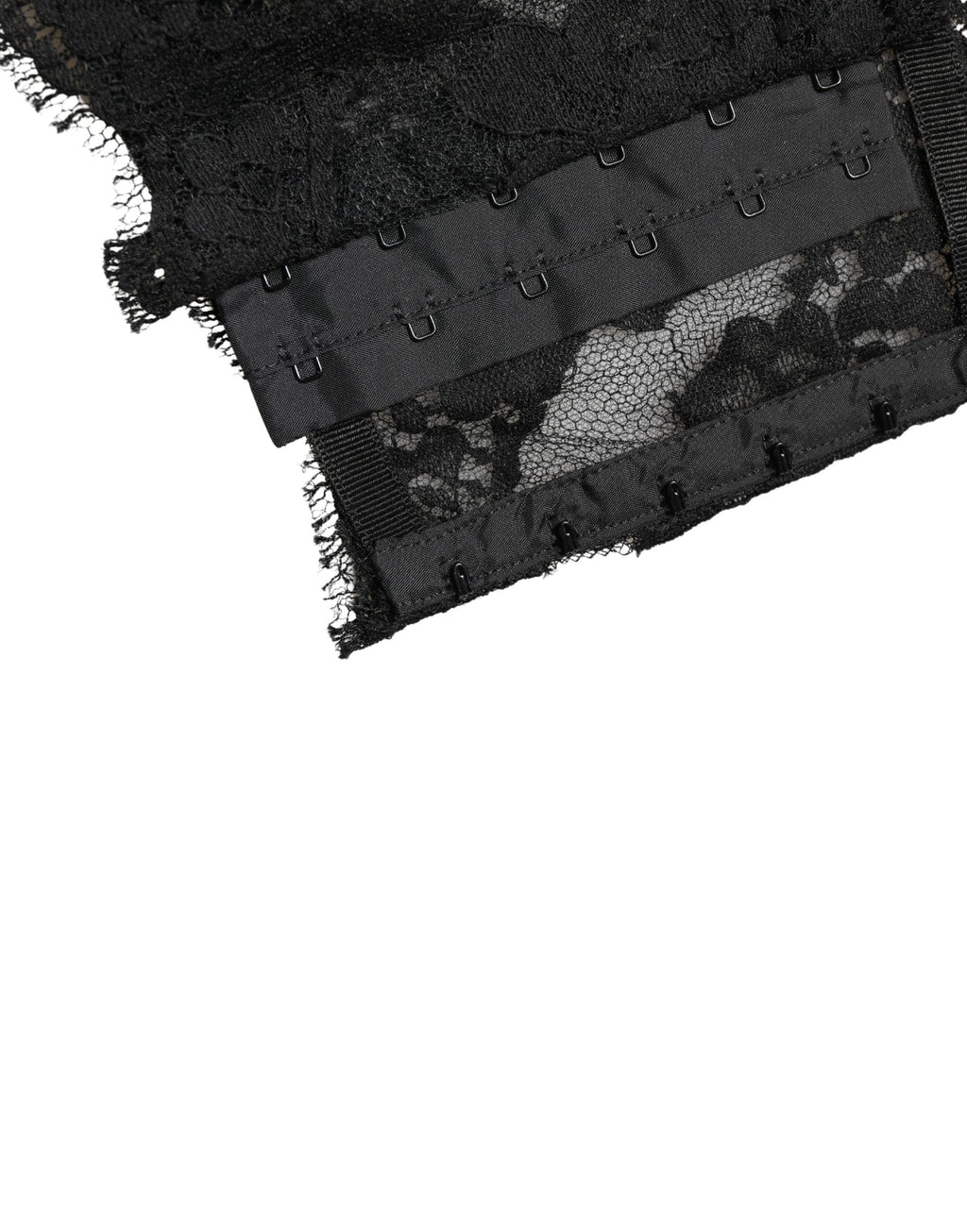 Soutien-gorge bandeau en dentelle noire de Dolce & Gabbana, sous-vêtements élégants et féminins.