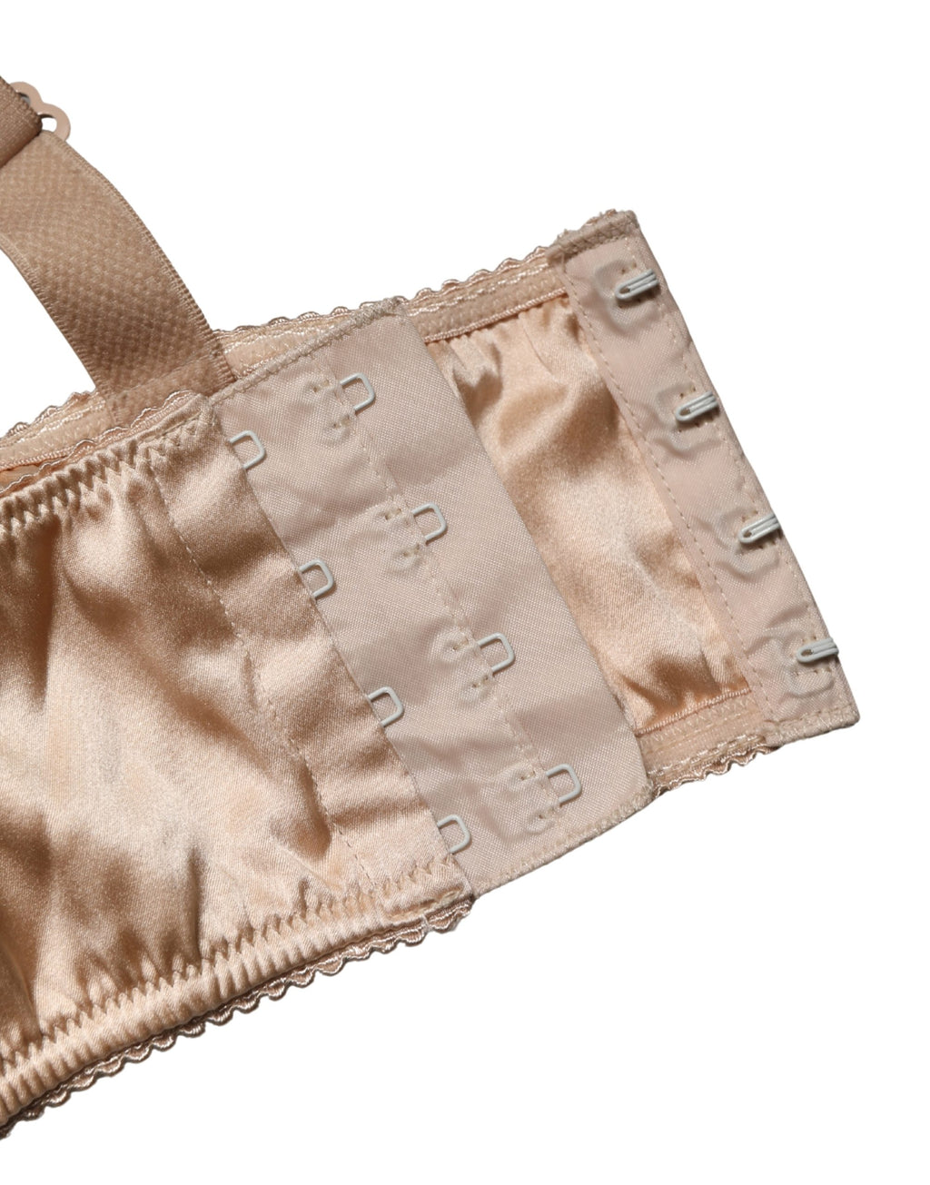 Soutien-gorge balconnet beige semi-rembourré avec armatures de la marque Dolce & Gabbana, vue de face.