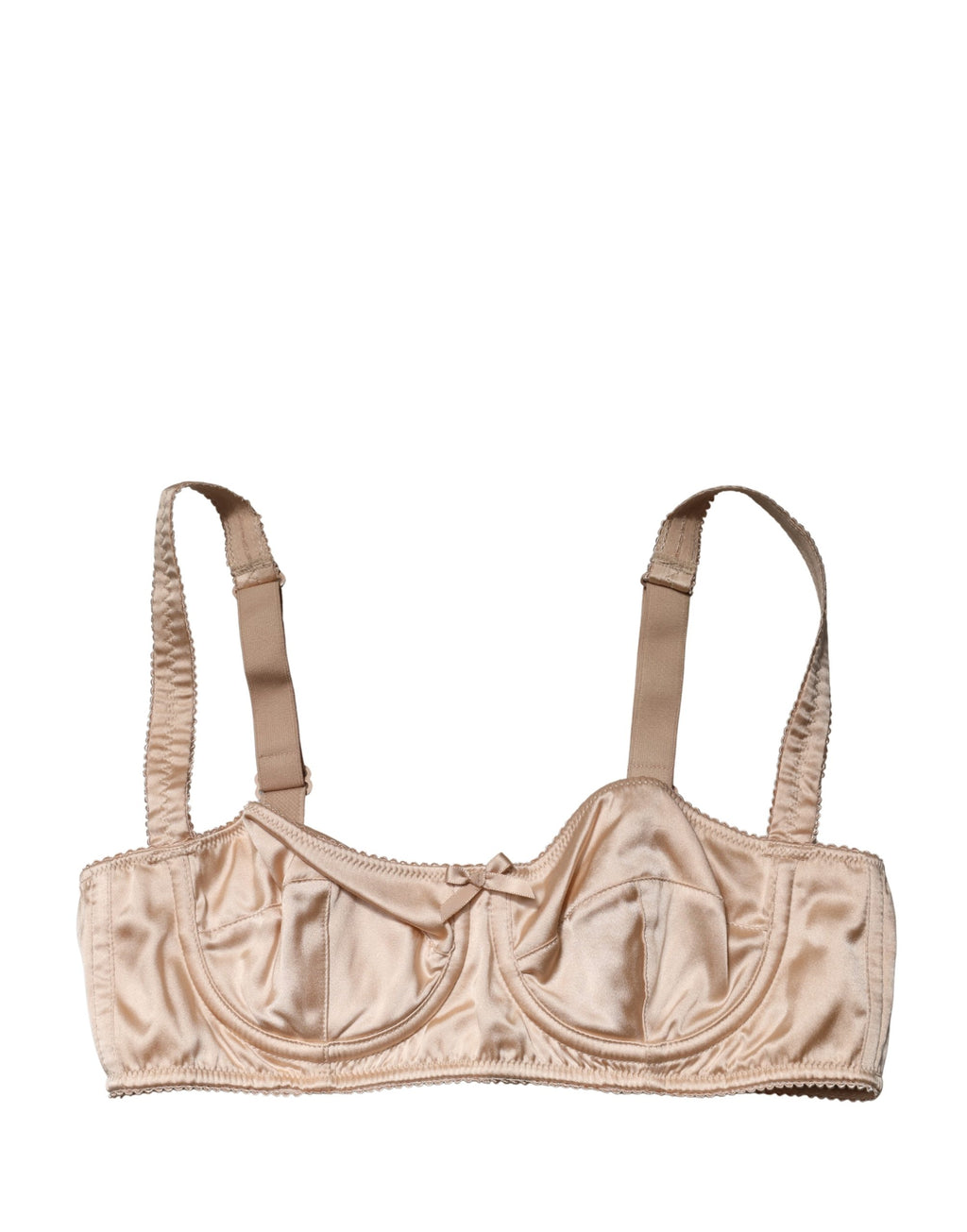Soutien-gorge balconnet beige Dolce & Gabbana avec armatures, semi-rembourré, en dentelle élégante.