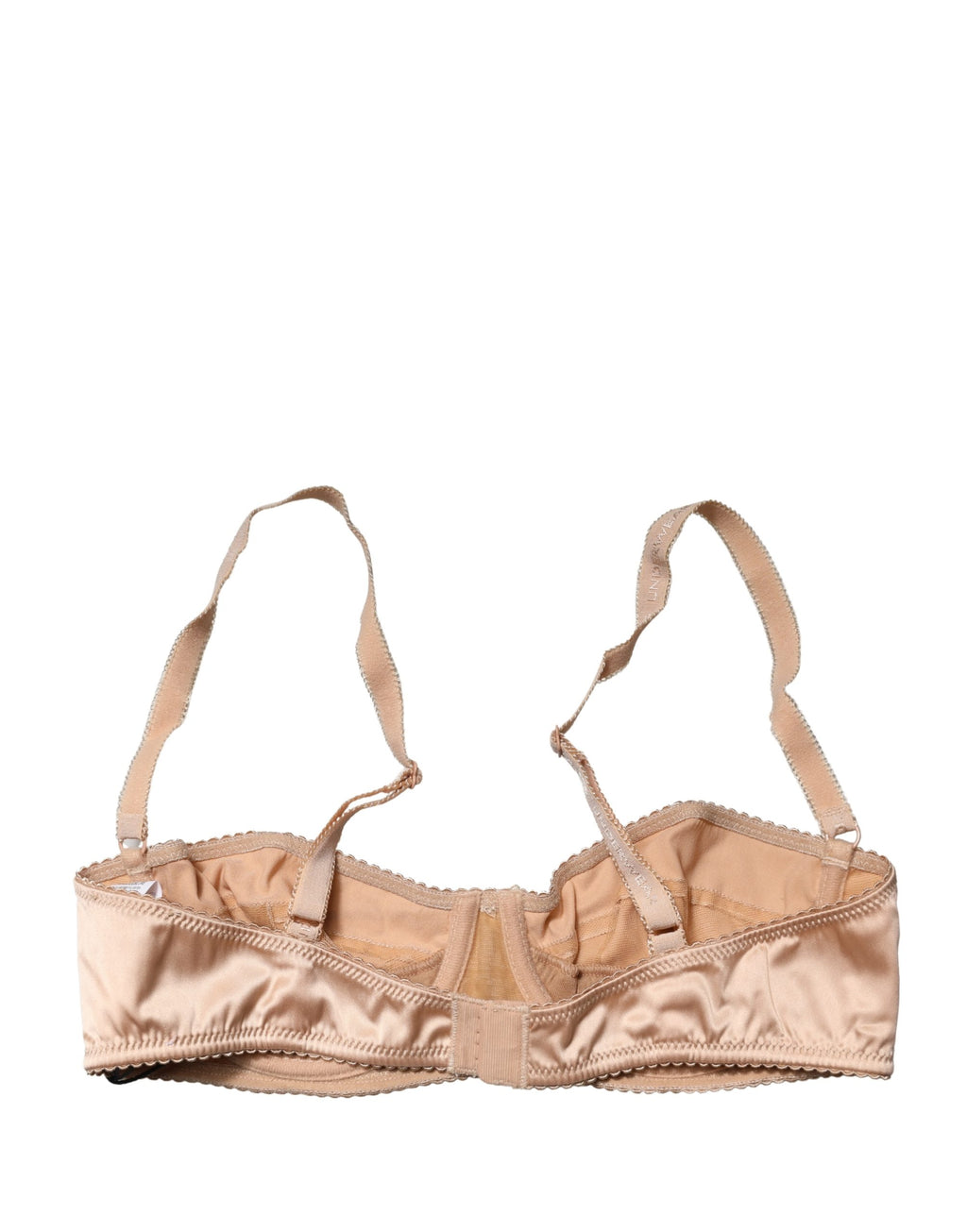 Soutien-gorge balconnet beige semi-rembourré avec armatures de Dolce & Gabbana, lingerie élégante et raffinée.