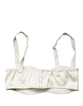 Soutien-gorge balconnet Dolce & Gabbana blanc cassé avec armatures, design semi-rembourré et élégant sous-vêtements femme.