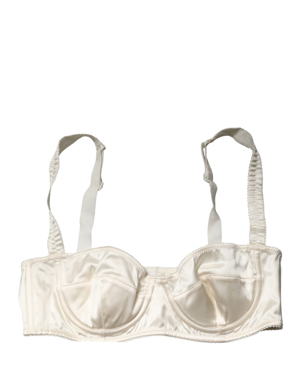 Soutien-gorge balconnet Dolce & Gabbana semi-rembourré blanc avec armatures, élégant et confortable, vu de face.