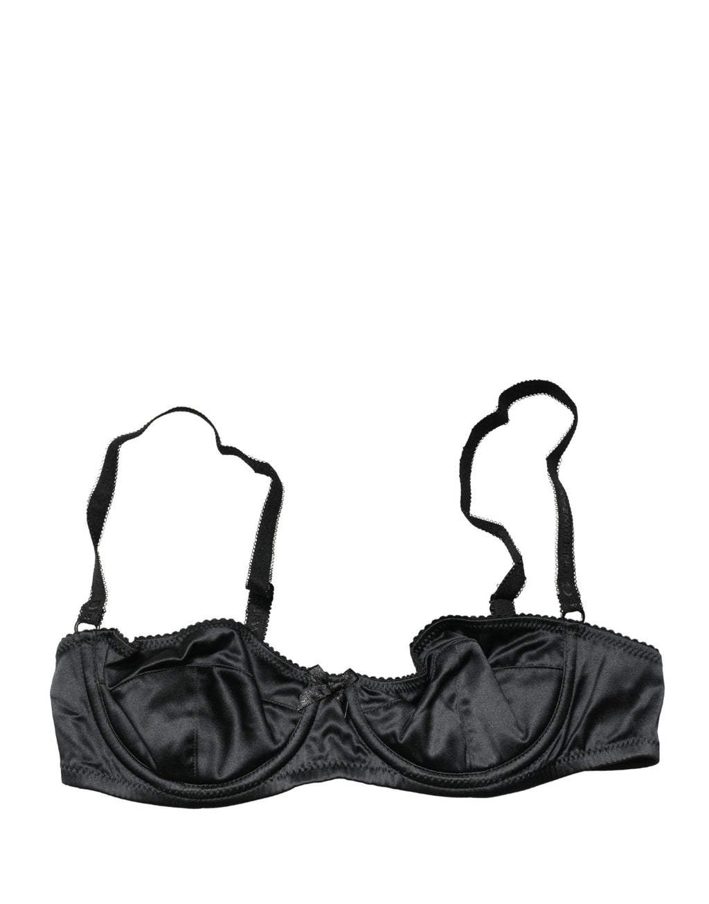 Soutien-gorge balconnet Dolce & Gabbana noir à armatures semi-rembourré, sous-vêtements élégants et sophistiqués.