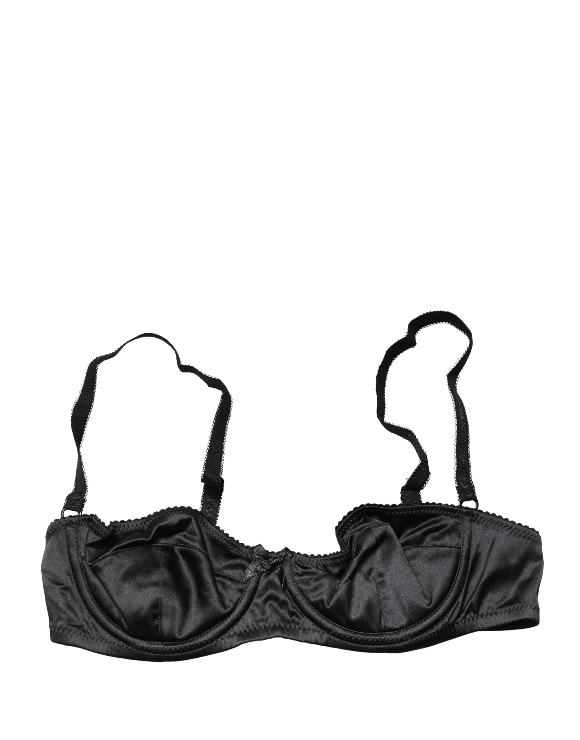 Soutien-gorge balconnet Dolce & Gabbana noir semi-rembourré avec armatures, dessous élégant et sophistiqué.