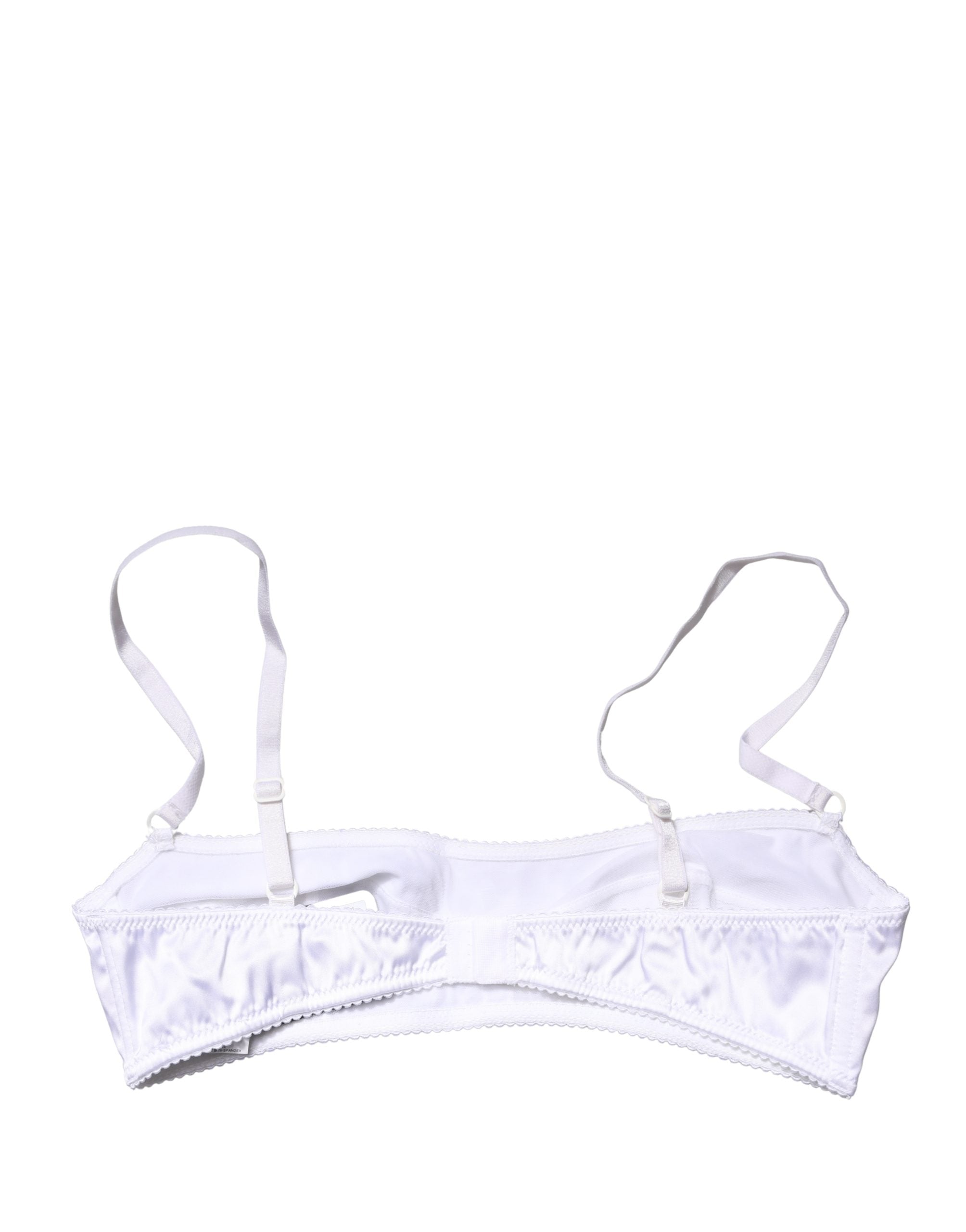 Soutien-gorge balconnet blanc Dolce & Gabbana avec armatures, semi-rembourré, style élégant et feminin.