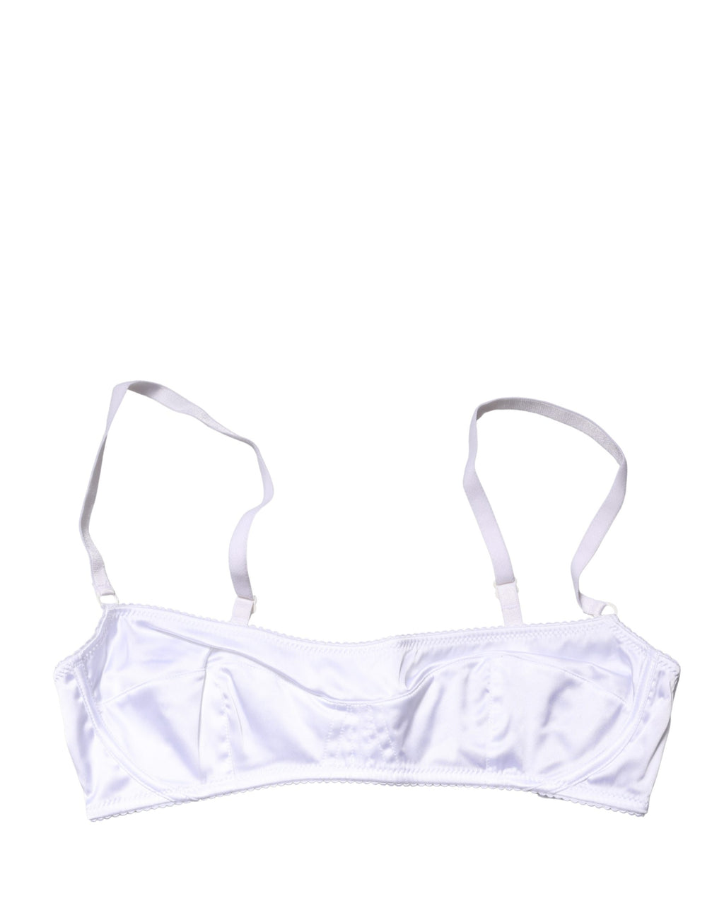 Soutien-gorge balconnet blanc Dolce & Gabbana avec armatures semi-rembourrées et design élégant, vue de face.