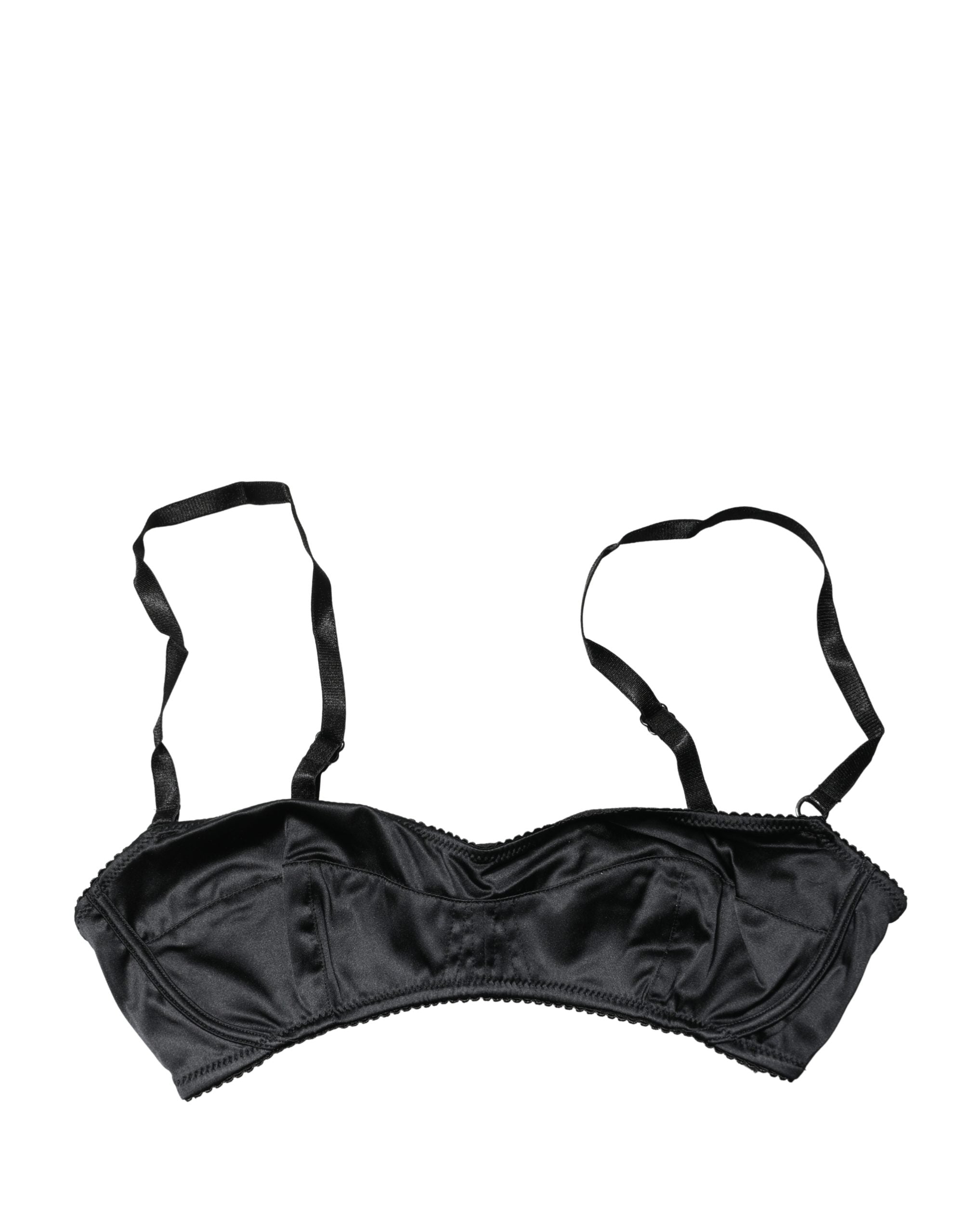 Soutien-gorge Balconette noir Dolce & Gabbana avec armatures semi-rembourrées, détails élégants et finition raffinée.