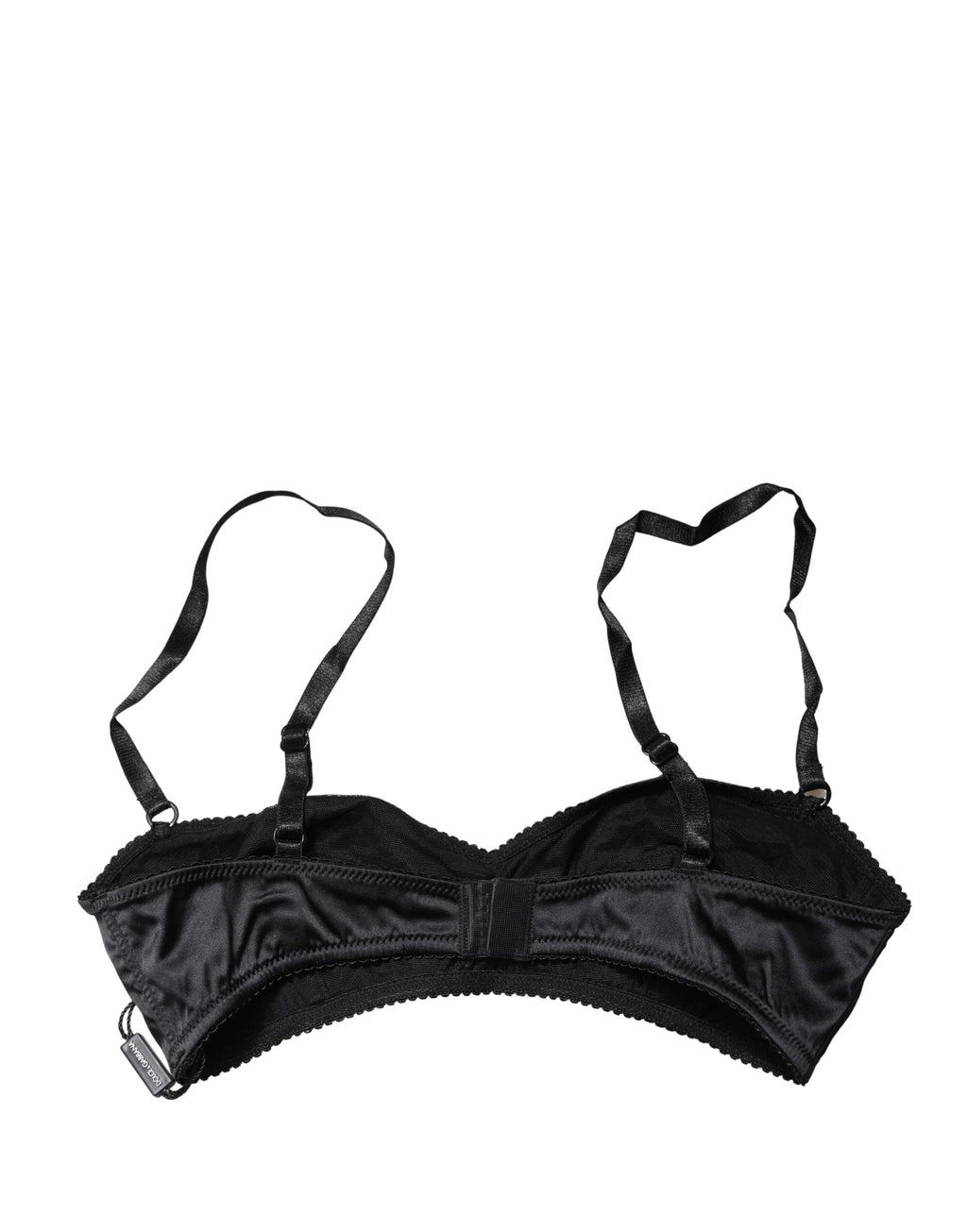 Soutien-gorge balconnet noir Dolce & Gabbana à armatures semi-rembourrées, sous-vêtements élégants et sophistiqués.