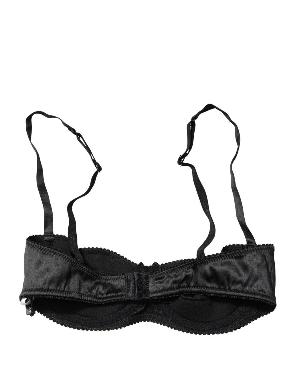 Soutien-gorge balconnet noir Dolce & Gabbana avec armatures semi-rembourrées et design élégant, vue de face.
