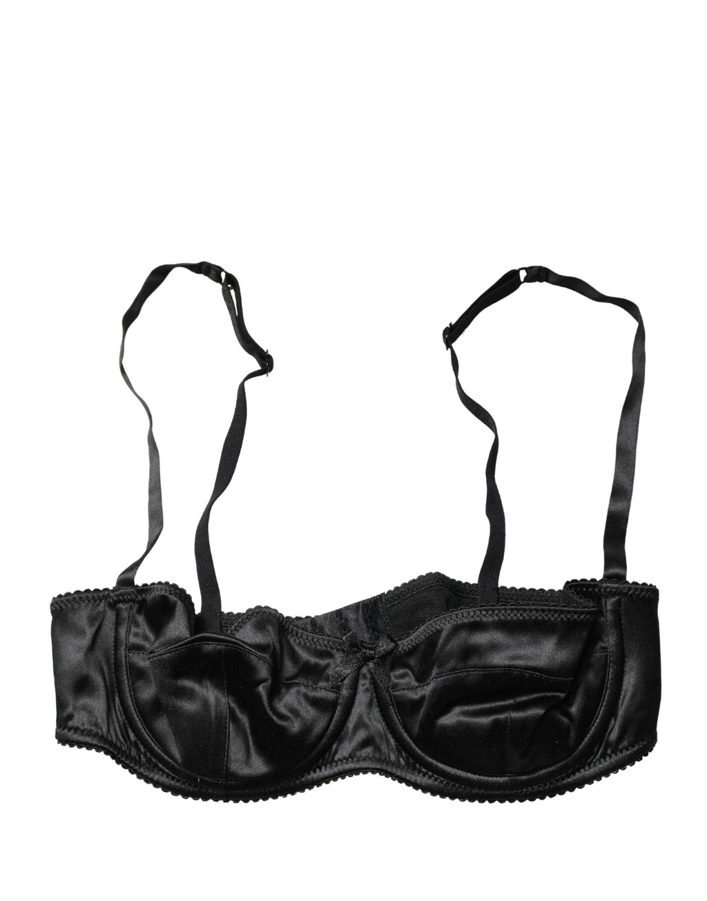 Soutien-gorge balconnet noir Dolce & Gabbana à armatures semi-rembourrées, look élégant et féminin, vue de face.