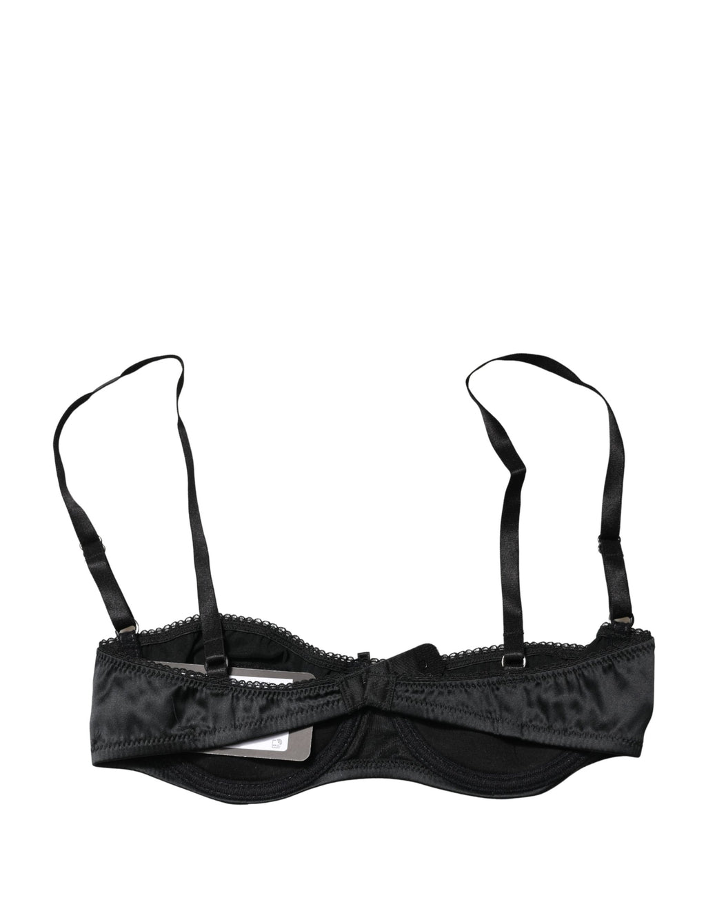 Soutien-gorge balconnet noir Dolce & Gabbana avec armatures semi-rembourrées, design élégant et finitions raffinées.